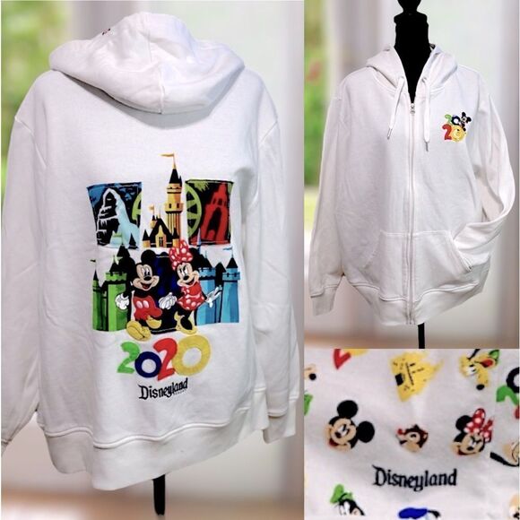 🔥🔥 DisneyParks Disneyland 2020 Hoodie Sweatshirt Jumper Zip-up jacket Size 1X - Picture 1 of 13